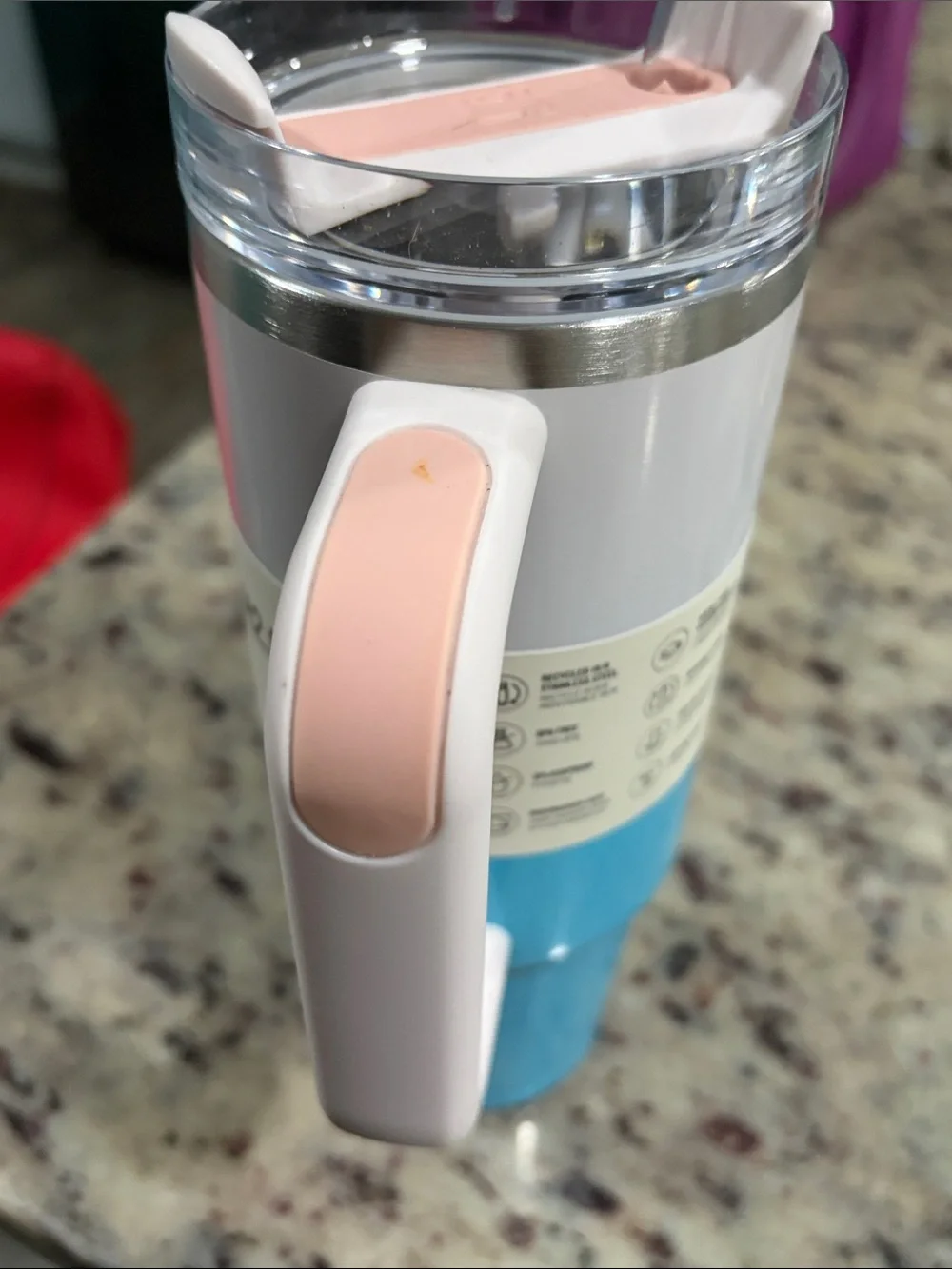 Stanley Quencher H2.0 Tumbler in Blue with Cream Handle - Picture 3 of 9